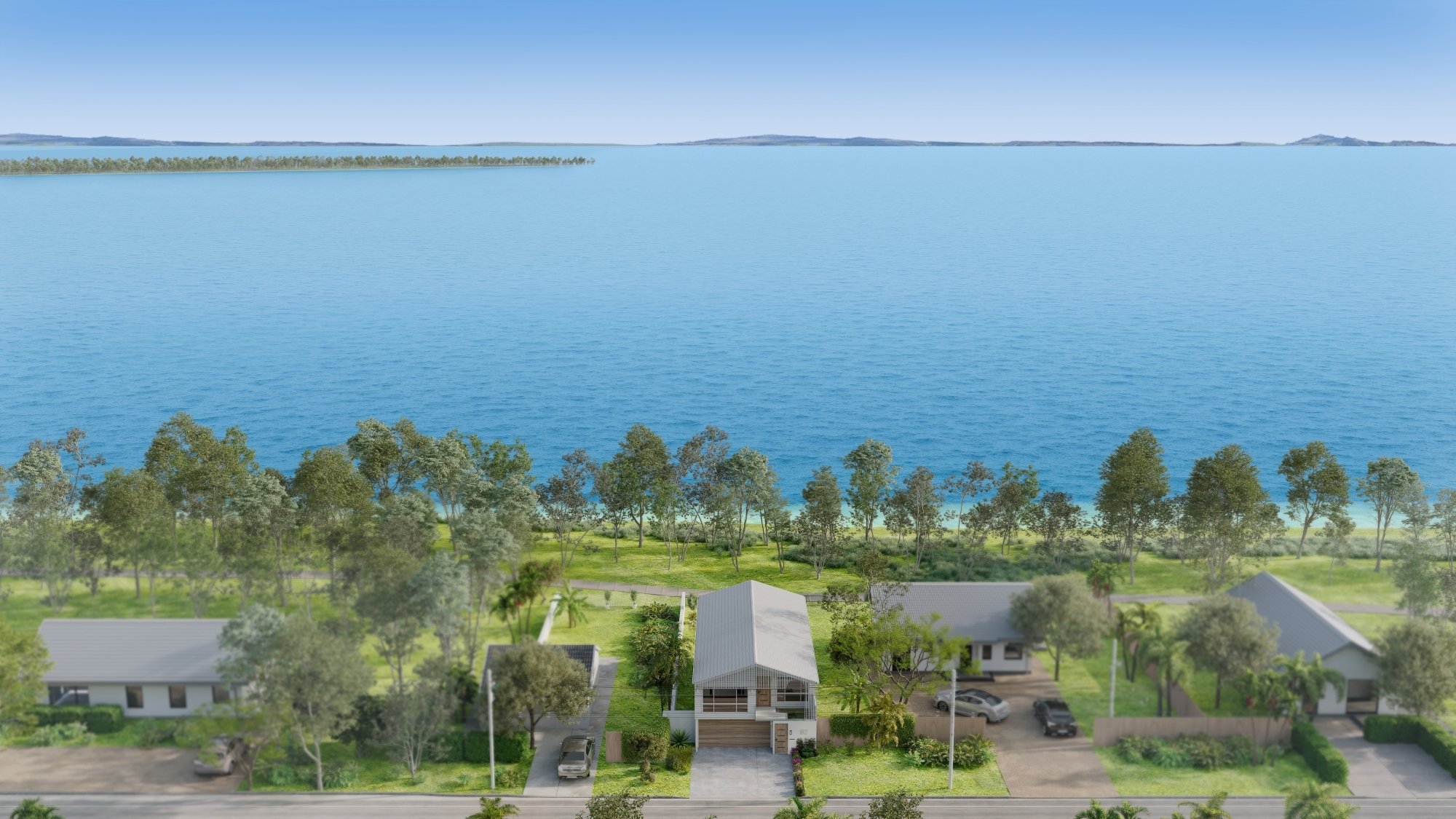 Modern Coastal Drone View Lakes Modern Coastal Drone View Lakes