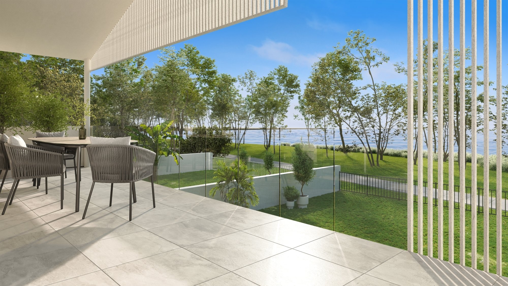 Modern Coastal Terrace View